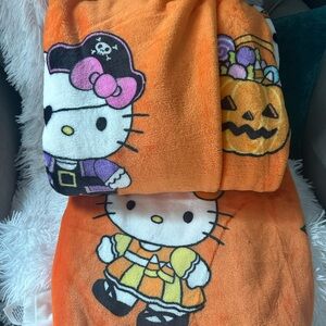 Hello Kitty Halloween Candy Corn Pirate Plush Throw Set